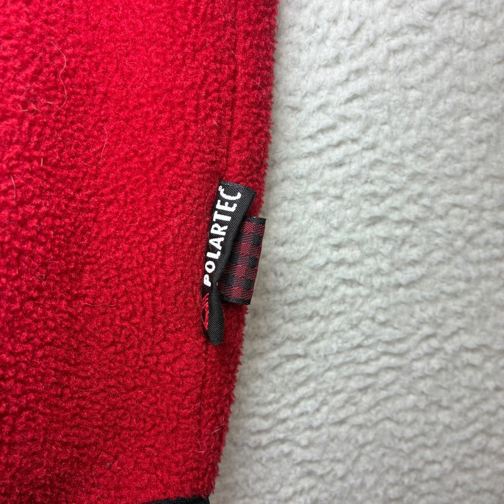 Woolrich University Georgia Fleece Pullover Men XL Red Polartec Quarter Snap Y2K - Picture 4 of 8